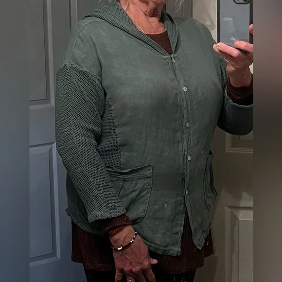 Tempo Paris Linen Blend Hooded Jacket - Picture 12 of 12